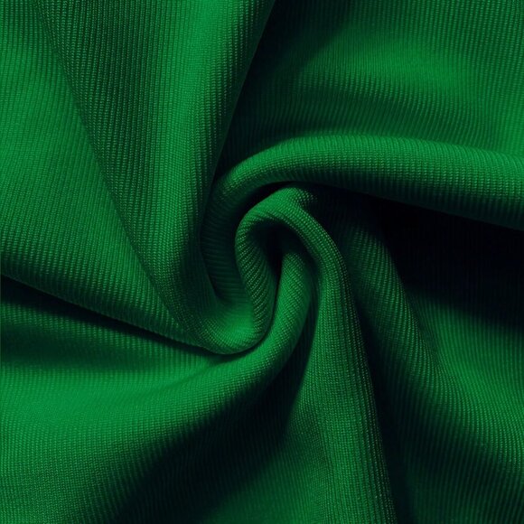 Green Casual Women's Stand Collar Hollow Out Slim Fit Crop Top - Picture 4 of 5